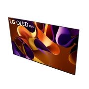 Vista laterale destra del TV LG OLED evo, OLED G4 sulla parete